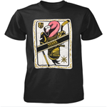 Black t-shirt with a Flamingo Playing Card design, perfect for Vegas Golden Knights fans