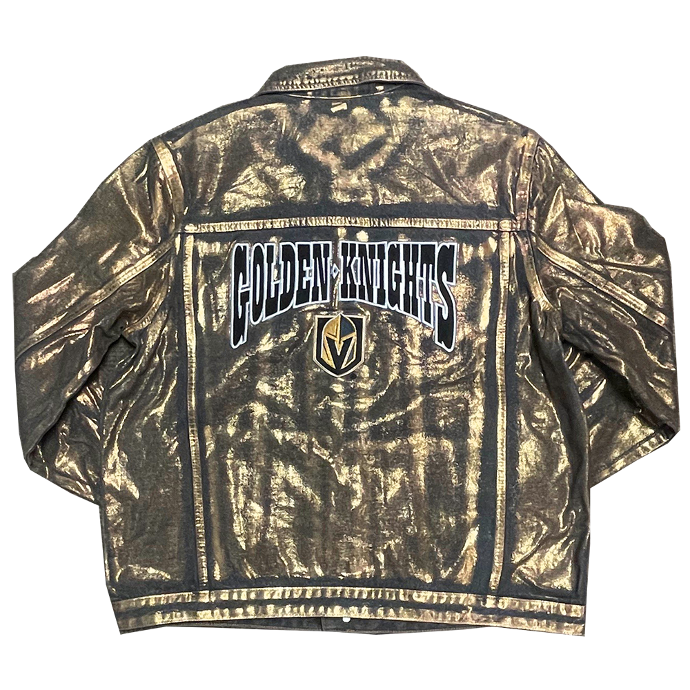 Vegas Golden Knights Gold Denim Jacket1