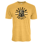 Yellow Vegas Golden Knights Gold Primary Cashword Tee with team logo and text
