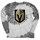 Vegas Golden Knights Gray Primary Tie-Dye Long Sleeve Tee