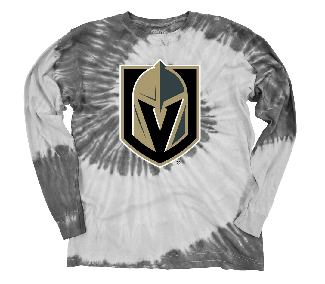 Vegas Golden Knights Gray Primary Tie-Dye Long Sleeve Tee