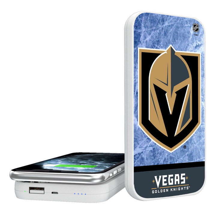 Vegas Golden Knights Ice Wordmark 5000mAh Portable Wireless