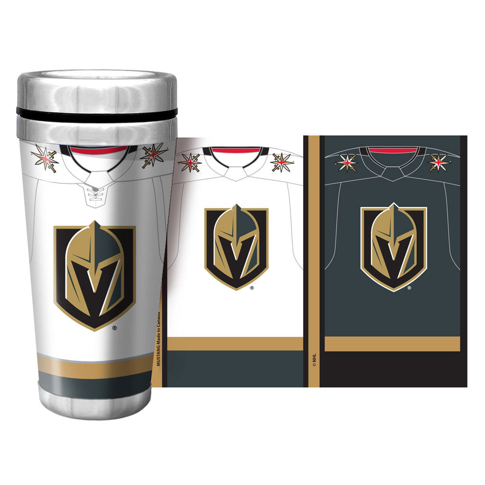 Vegas Golden Knights Travel Mug - 16 oz. Jersey Full Wrap