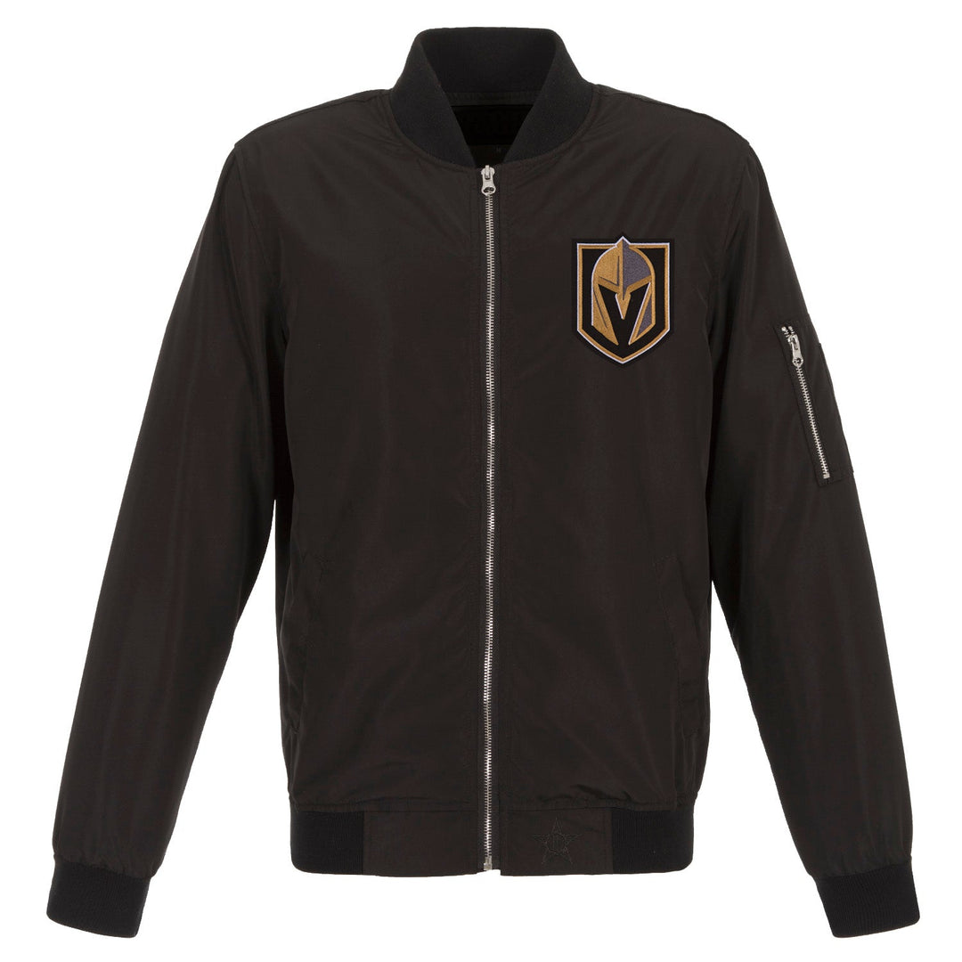 Vegas Golden Knights Men’s Black Bomber Jacket - Outerwear