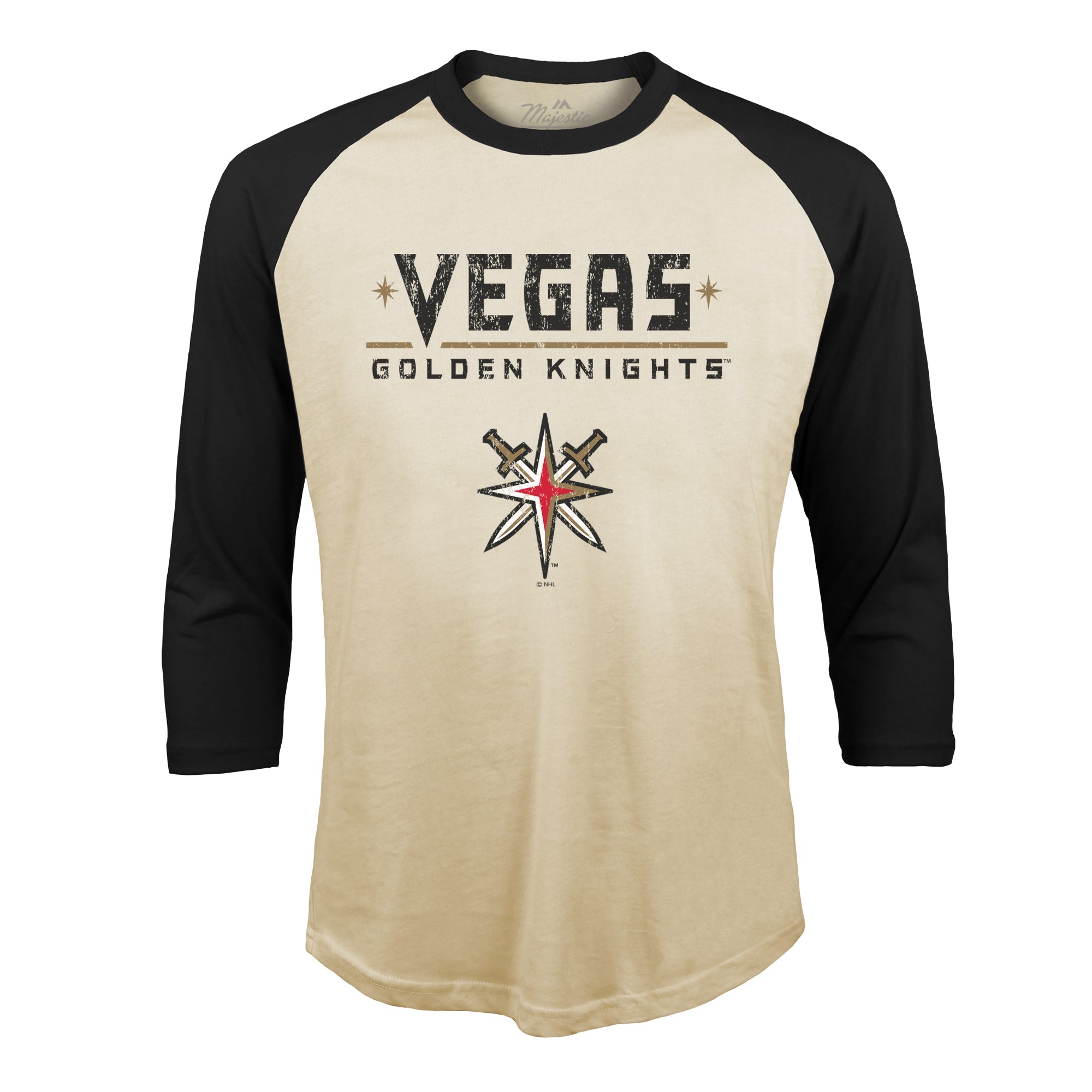 Vegas Golden Knights Men’s Distressed Wordmark Raglan