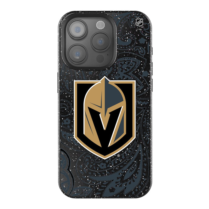 Vegas Golden Knights Paisley Bling Black Phone Case - Phone