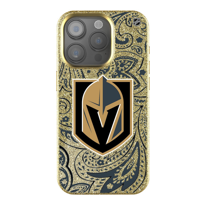 Vegas Golden Knights Paisley Bling Gold Phone Case - Phone