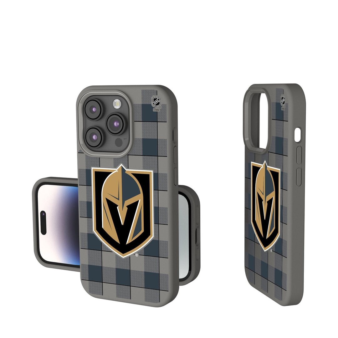 Vegas Golden Knights Plaid Soft Touch Phone Case - Phone