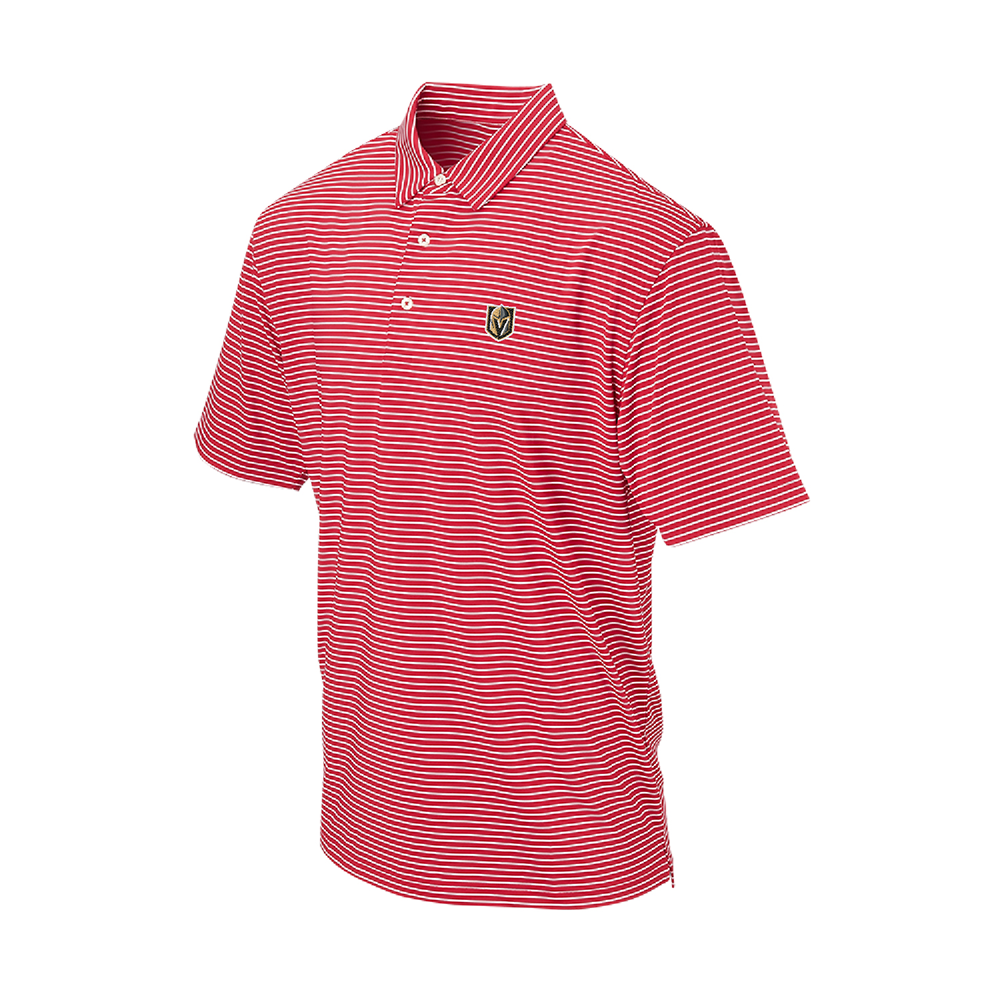 Vegas Golden Knights Primary Carmel Stripe Polo - RED / SM