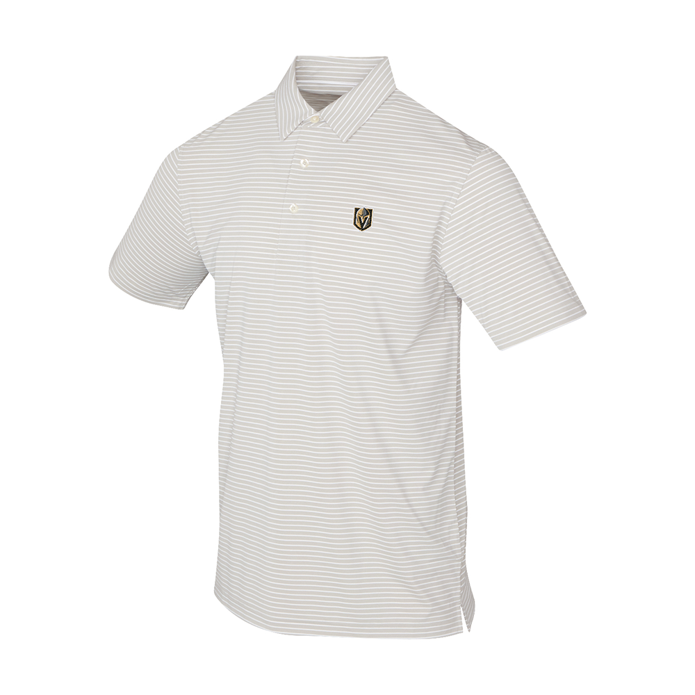 Vegas Golden Knights Primary Carmel Stripe Polo - WHITE