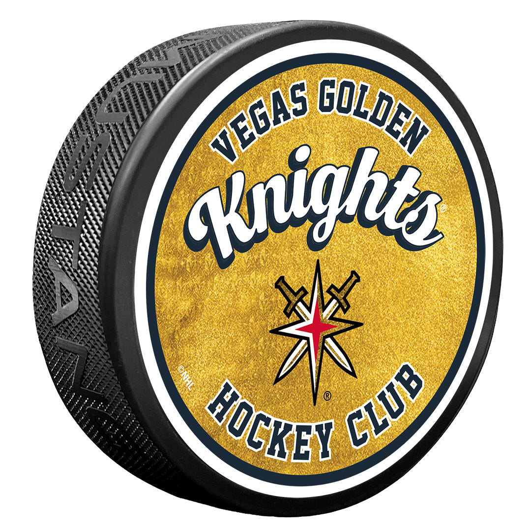 Vegas Golden Knights Retro Script Puck - Puck