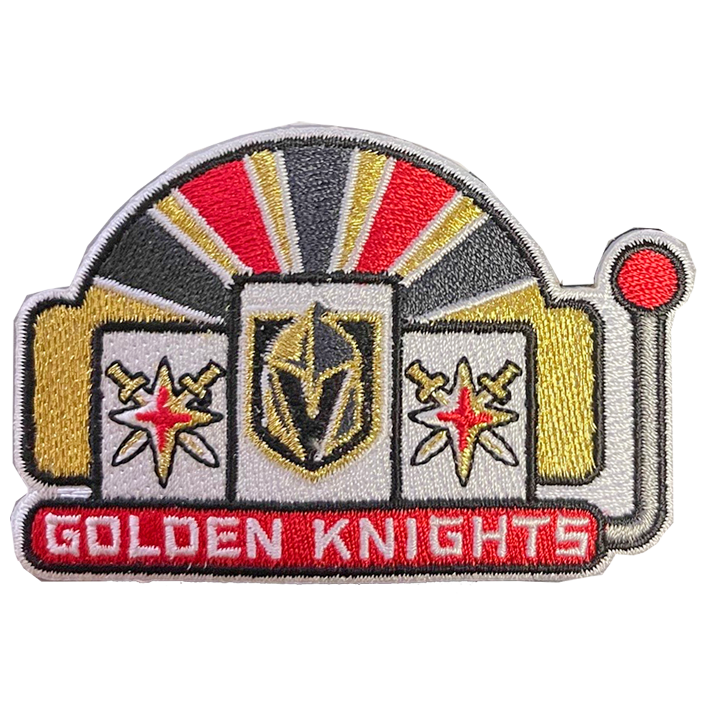 Vegas Golden Knights Slot Machine Patch with embroidered logo and heat-seal backing