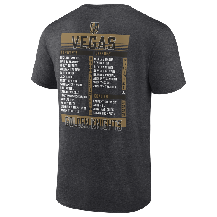 Vegas Golden Knights Stanley Cup Champions Gray Roster Tee