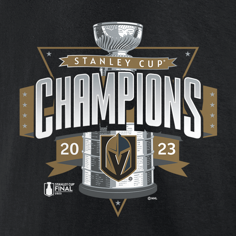 Championship logo with Stanley Cup and Vegas Golden Knights emblem for VGK merchandise