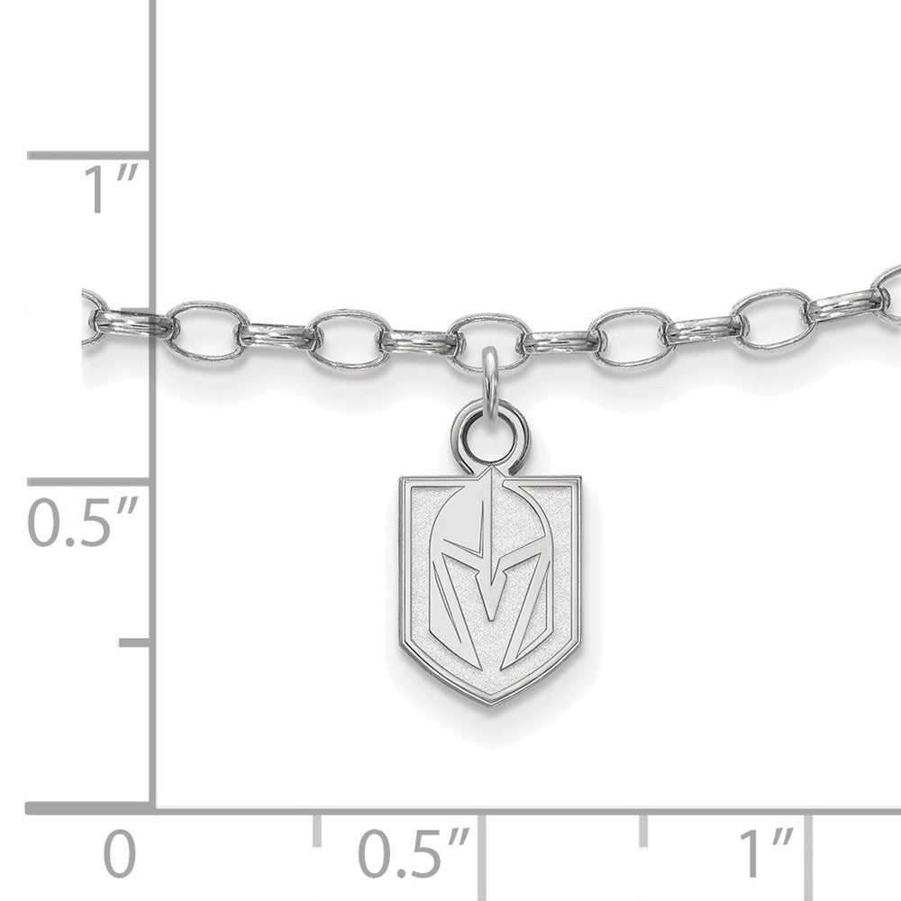 Sterling Silver Anklet featuring Vegas Golden Knights charm bracelet with logo pendant