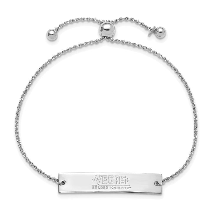 Adjustable silver bracelet with #VEGGIE bar for Vegas Golden Knights fans