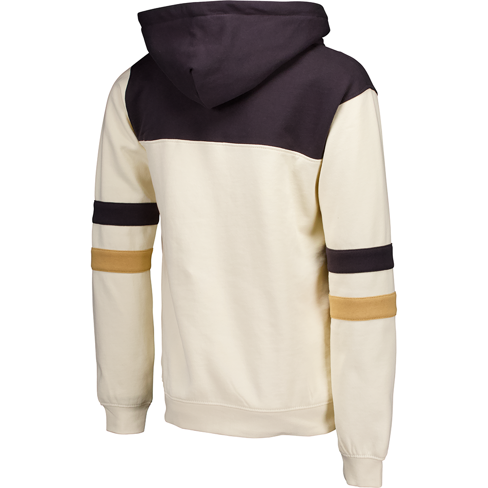 Hooded sweatshirt featuring cream, black, and gold tones for Vegas Golden Knights fans