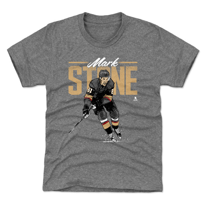 Vegas Golden Knights Youth Mark Stone Retro Tee - GRAY / XS