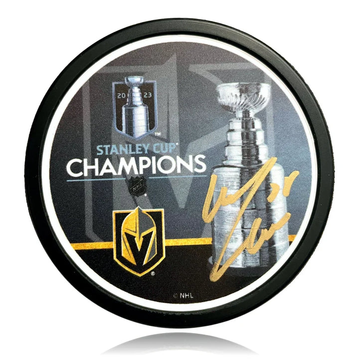 Vegas Golden Knights William Carrier Autographed Stanley Cup Champions Hockey Puck