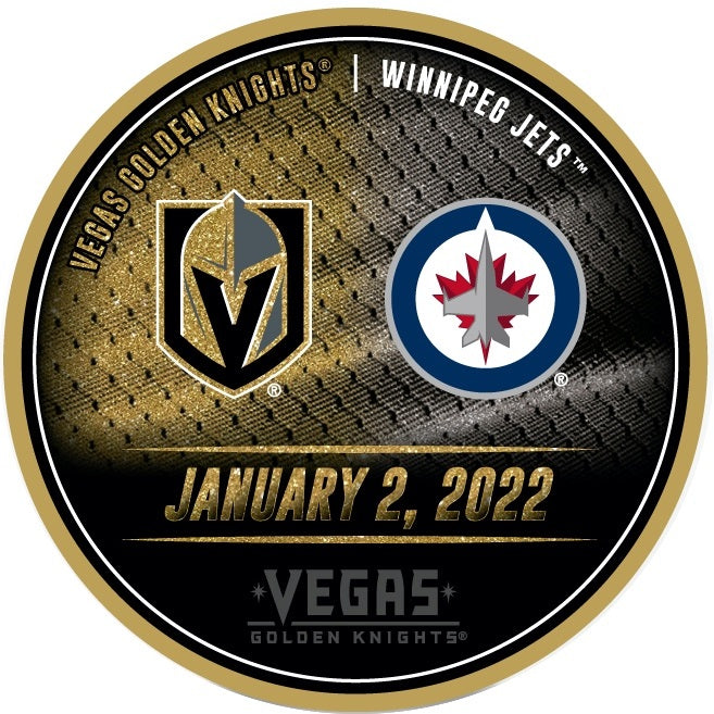 WPG vs. VGK Match-Up Souvenir Puck 1/2/2022 - Puck