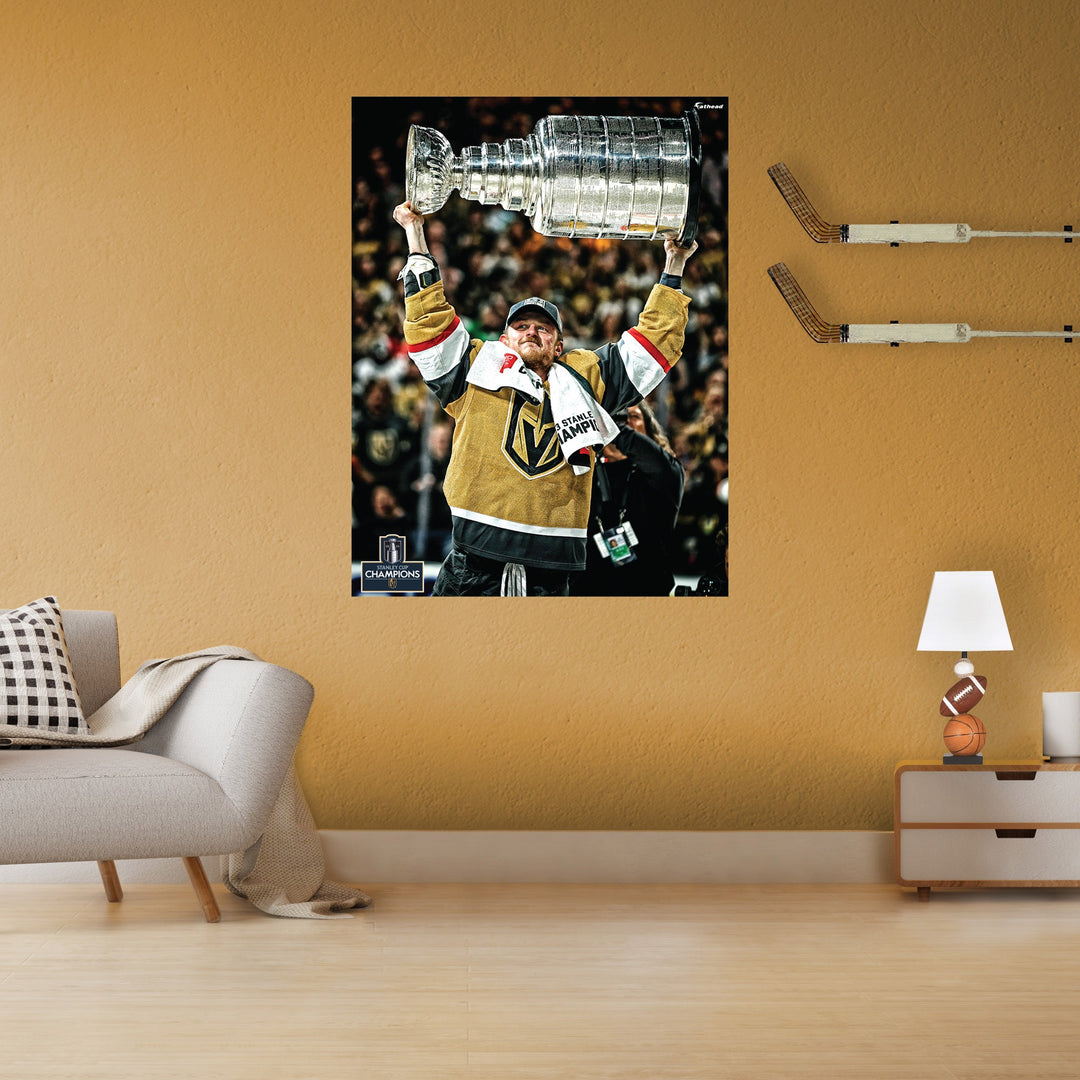 Vegas Golden Knights Removable Adhesive Jack Eichel Stanley Cup Hoist Poster