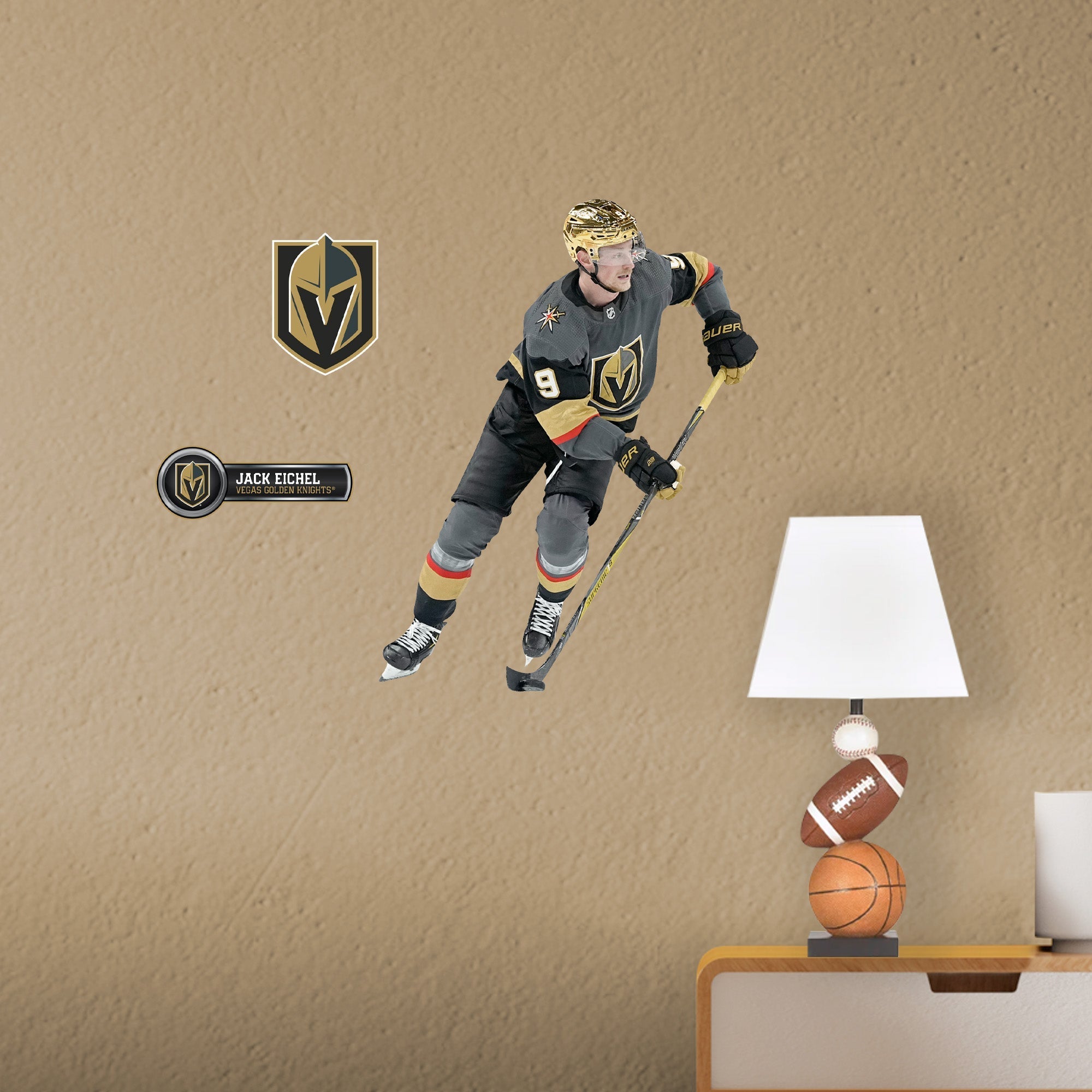 Jack Eichel - RealBig Collection - Official NHL - Vegas Golden Knights - Reusable Vinyl Wall Decals
