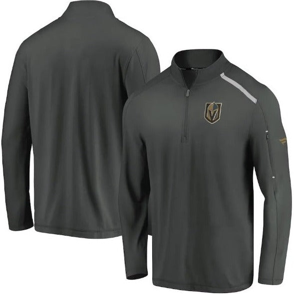 Vegas Golden Knights Fanatics Mens Authentic Pro Clutch 1/4 Zip Pullover Jacket - Grey - Vegas Team Store
