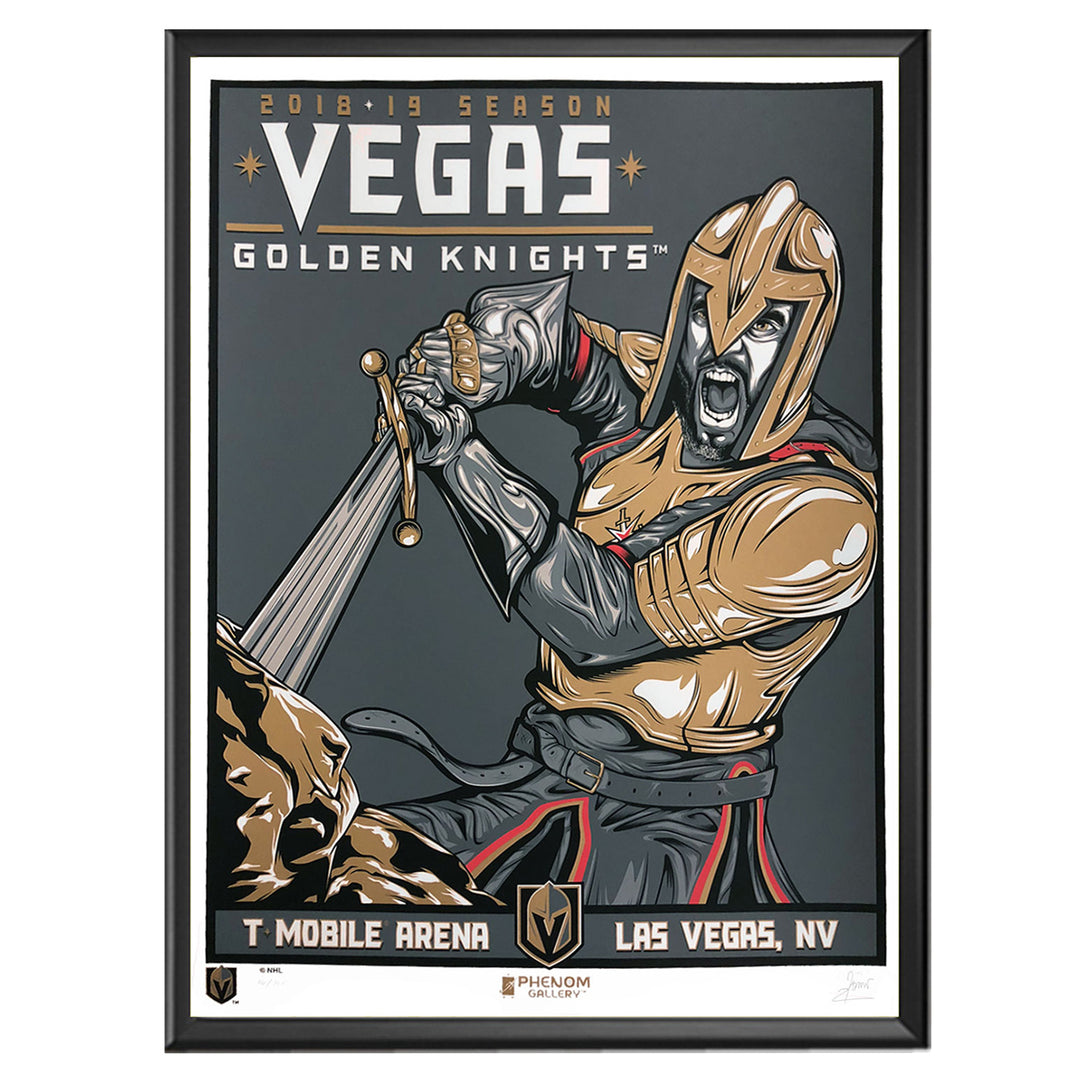 Vegas Golden Knights Phenom Gallery 18x24 Golden Knights 2018-19 Season Serigraph - VegasTeamStore