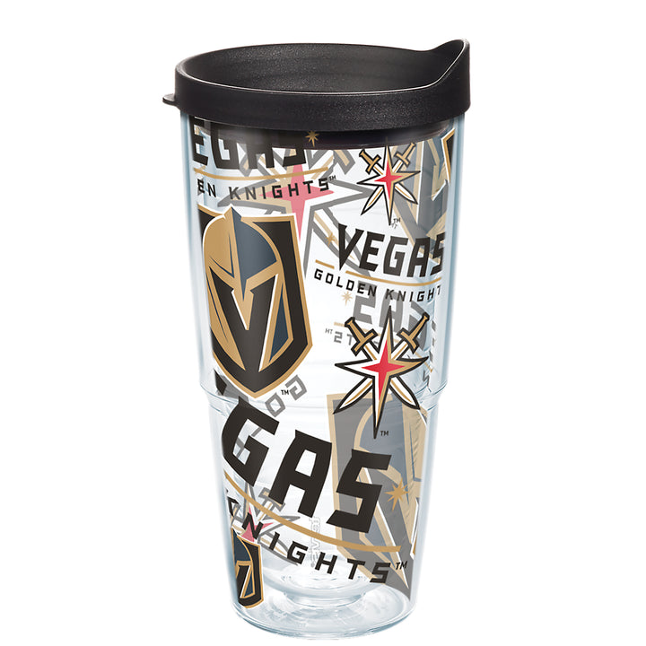 Vegas Golden Knights All Over Logo 24oz Travel Cold Cup