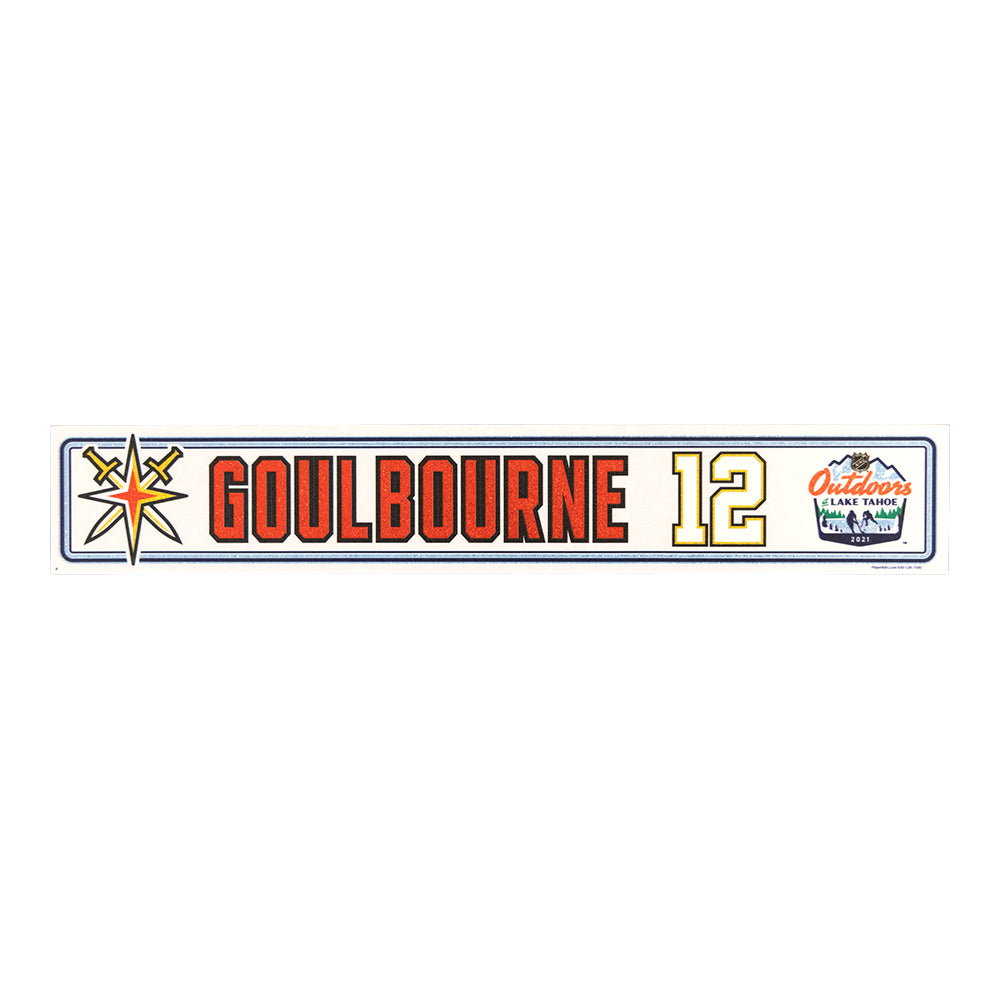 #12 Tyrell Goulbourne: Outdoor Game at Lake Tahoe Game-Issued Locker Nameplate