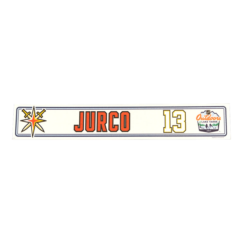 #13 Tomas Jurco: Outdoor Game at Lake Tahoe Game-Issued Locker Nameplate