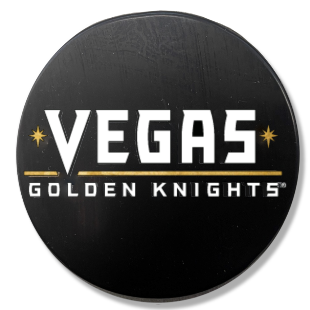 Vegas Golden Knights Inglasco Official Wordmark Puck