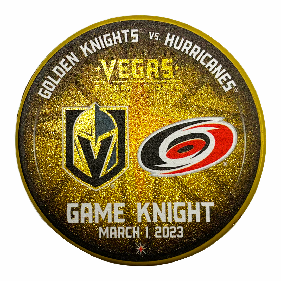 Carolina Hurricanes VS Vegas Golden Knights Match-Up Puck - March 1, 2023