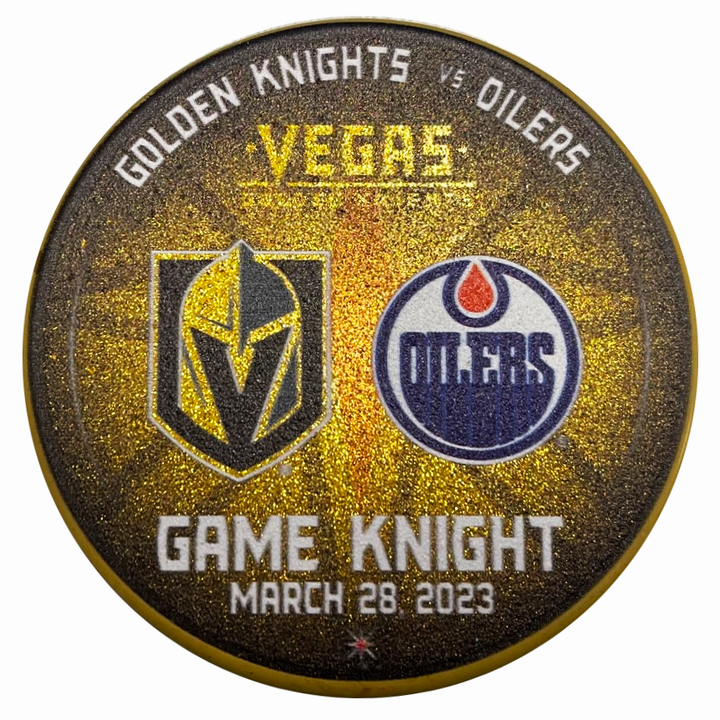 Edmonton Oilers VS Vegas Golden Knights Match-Up Puck - March 28, 2023