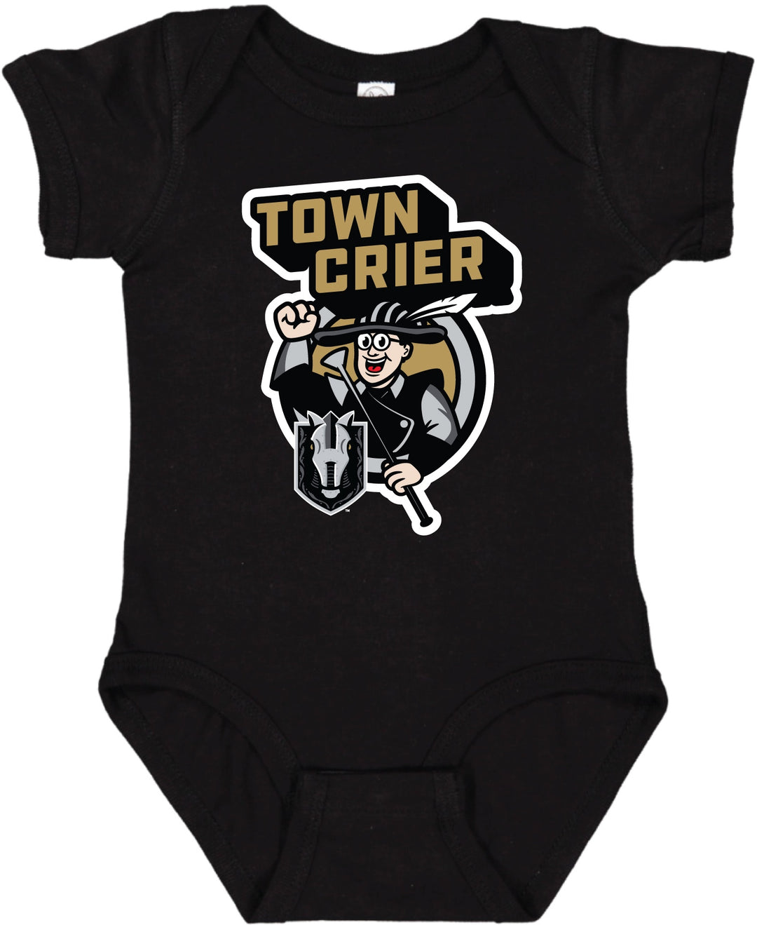 Henderson Silver Knights Town Crier Infant Creeper- Black - Vegas Team Store