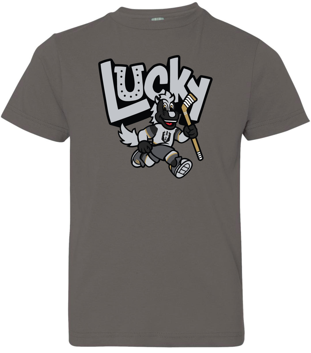 Henderson Silver Knights Youth Lucky Tee- Charcoal - Vegas Team Store
