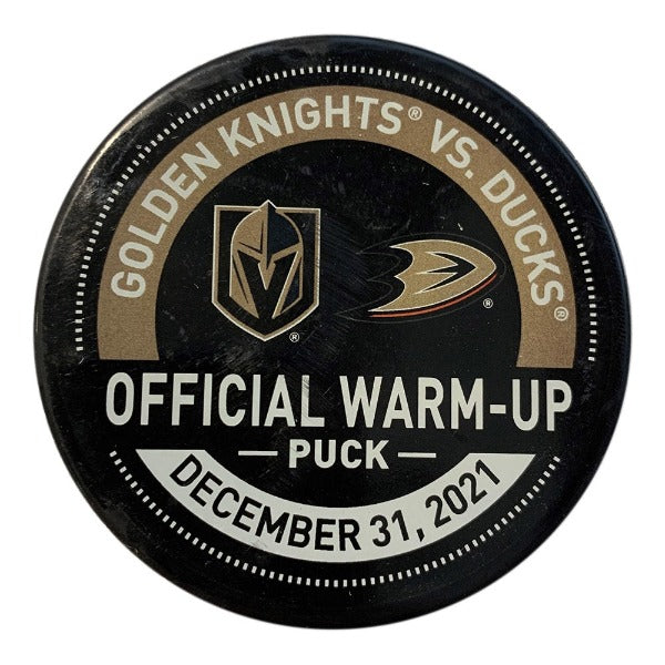 12/31/21 Anaheim Ducks vs. Vegas Golden Knights Warm-up Puck