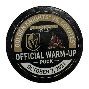 10/7/21 Preseason Arizona Coyotes vs. Vegas Golden Knights  Warm-up Puck