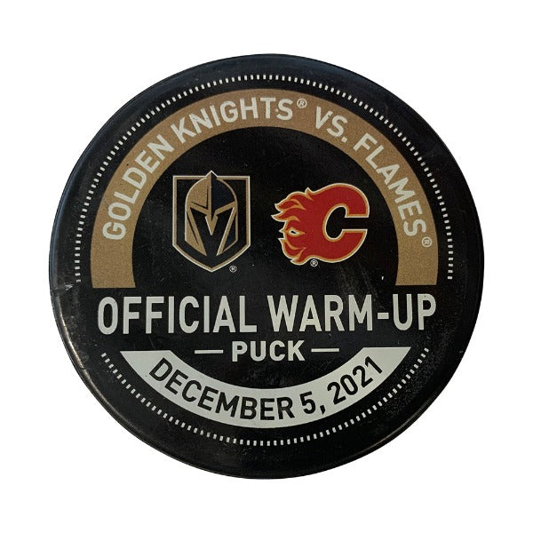 12/5/21 Calgary Flames vs. Vegas Golden Knights Warm-up Puck