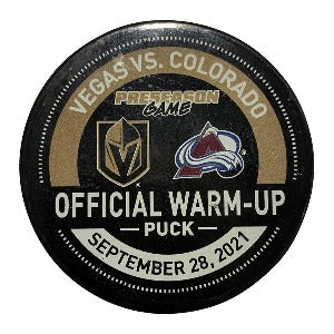 9/28/21 Preseason Colorado Avalanche vs. Vegas Golden Knights  Warm-up Puck
