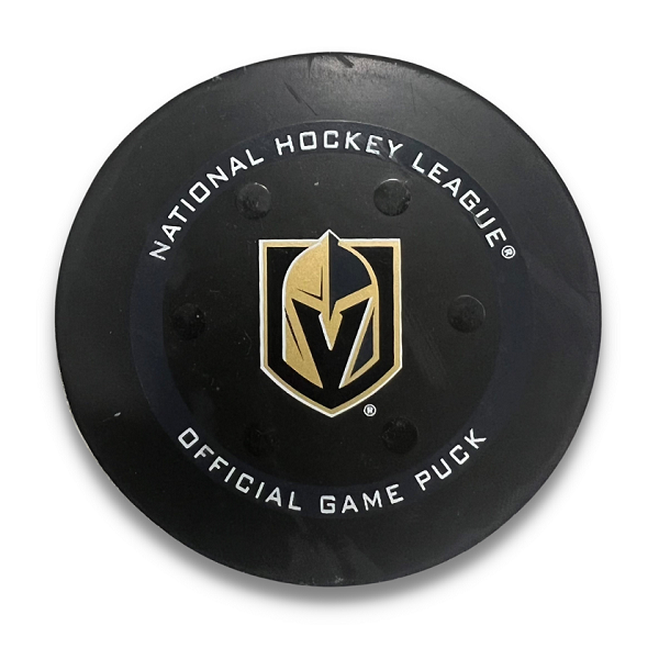 Vegas Golden Knights Mattias Janmark #26 Goal Puck VGK vs. NYR 1/6/22 - Hologram #11528