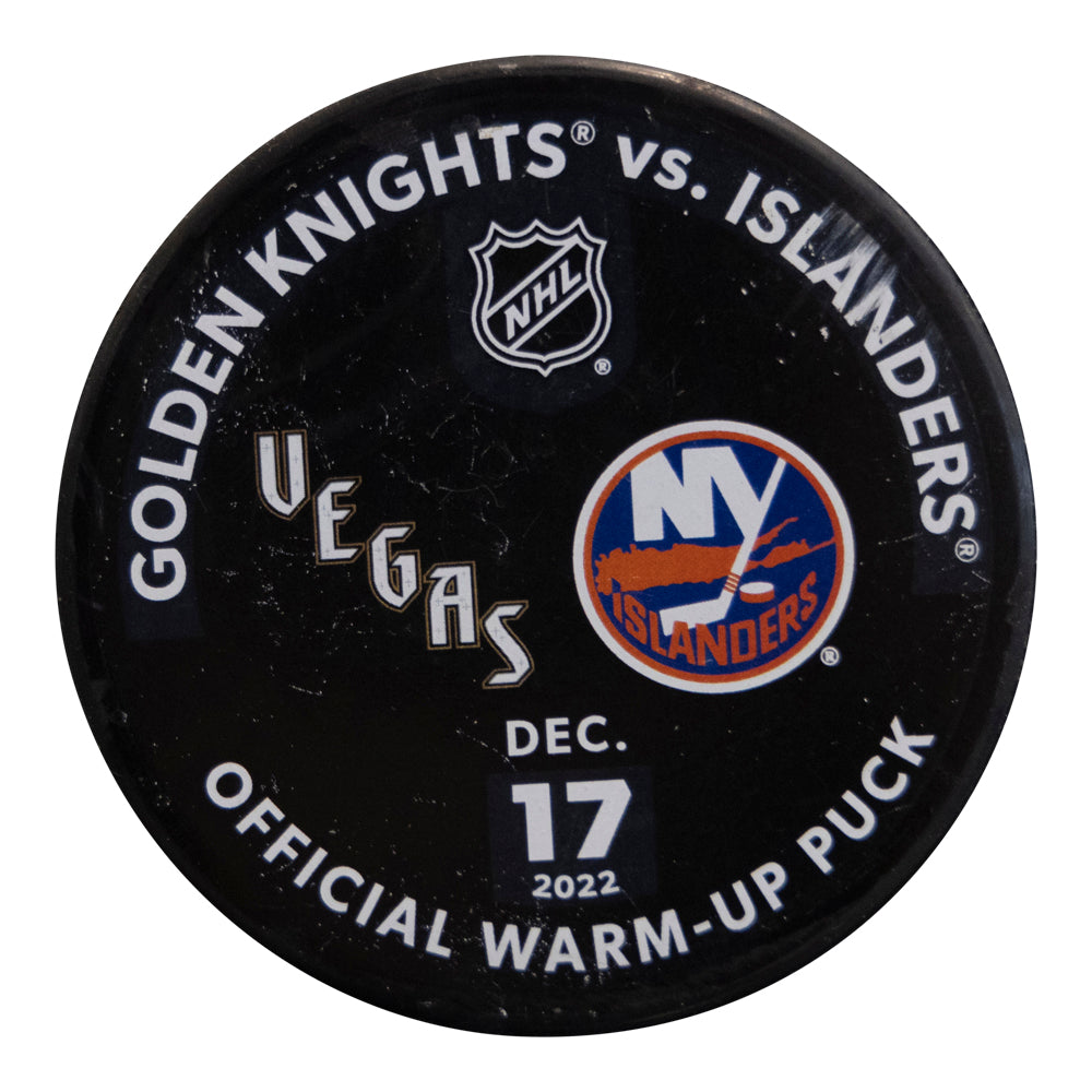 12/17/2022 New York Islanders vs. Vegas Golden Knights Warm-Up Puck