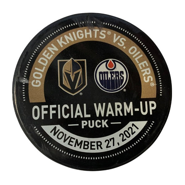 11/27/21 Edmonton Oilers vs. Vegas Golden Knights  Warm-up Puck