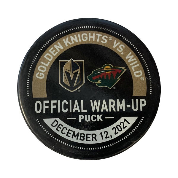 12/12/21 Minnesota Wild vs. Vegas Golden Knights Warm-up Puck