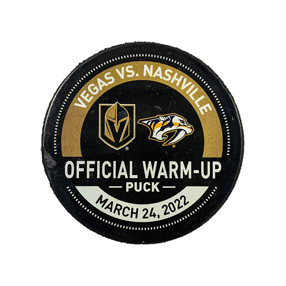 3/24/22 Nashville Predators vs. Vegas Golden Knights  Warm-up Puck