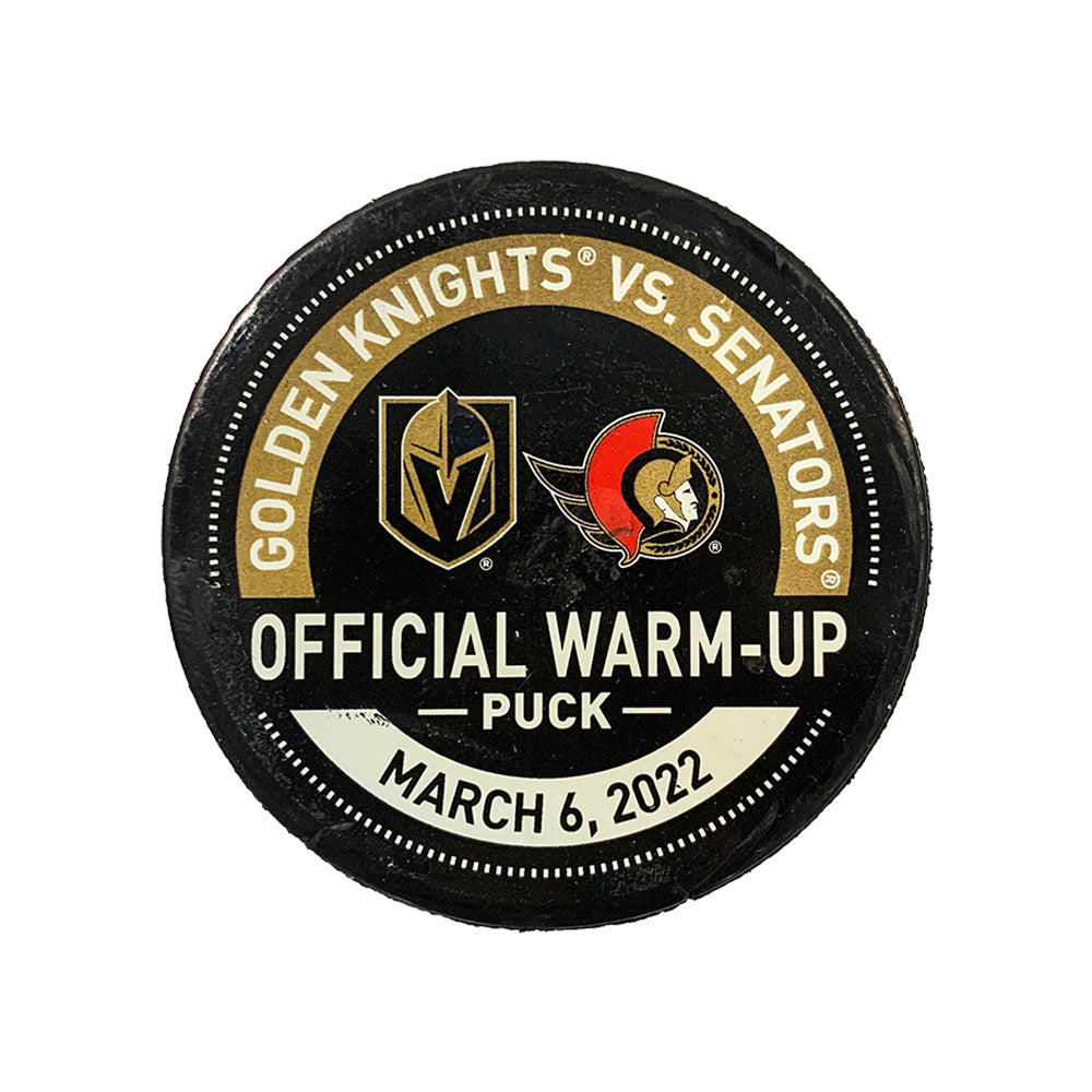 3/6/22 Ottawa Senators vs. Vegas Golden Knights Warm-up Puck