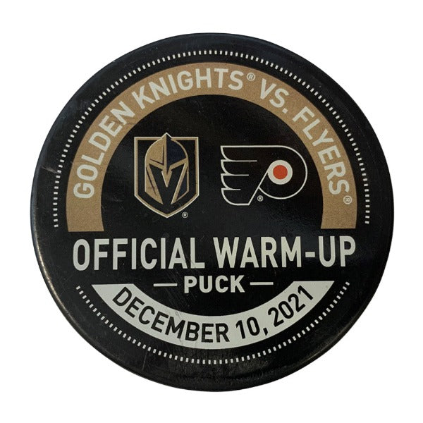 12/10/21 Philadelphia Flyers vs. Vegas Golden Knights Warm-up Puck