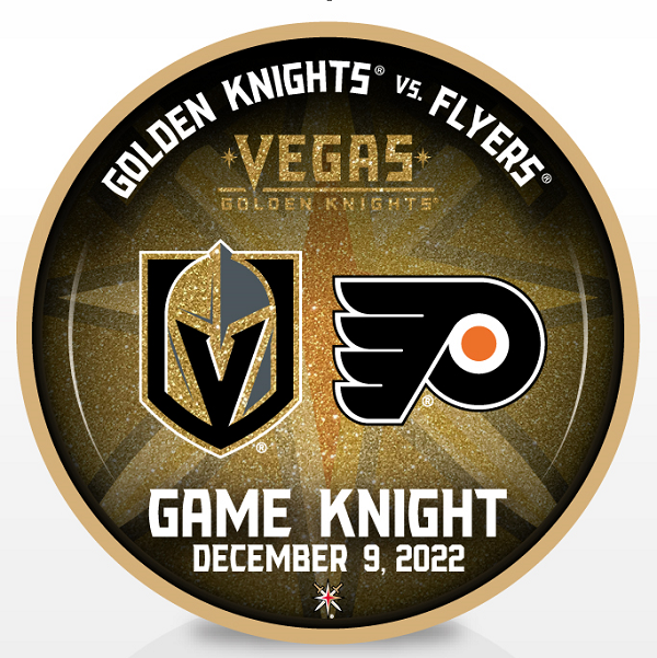Philadelphia Flyers VS Vegas Golden Knights Match-Up Puck - December 9, 2022