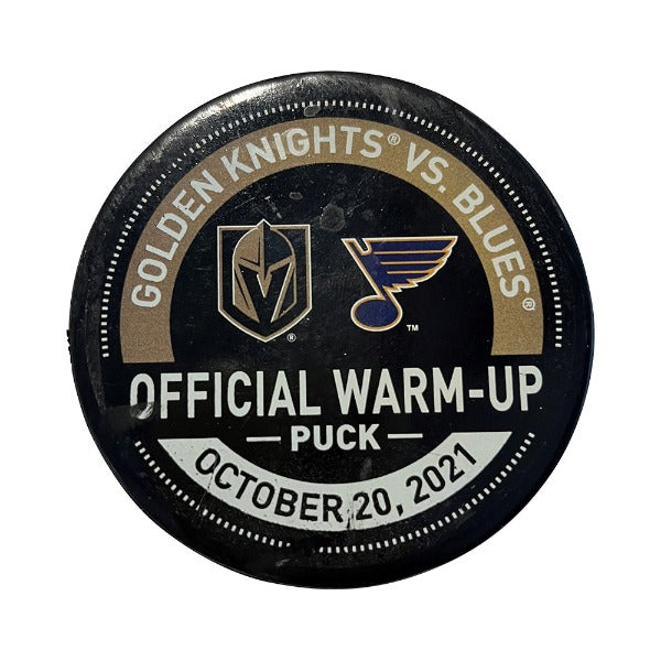 10/20/21 St. Louis Blues vs. Vegas Golden Knights Warm-up Puck