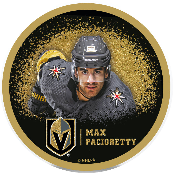 Vegas Golden Knights Max Pacioretty Gold Glitter Player Puck 2021-2022 Season